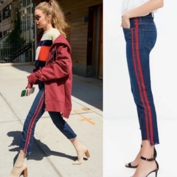 MOTHER Insider Crop Step Fray Jeans Speed Racer Size 26 - Picture 4 of 15